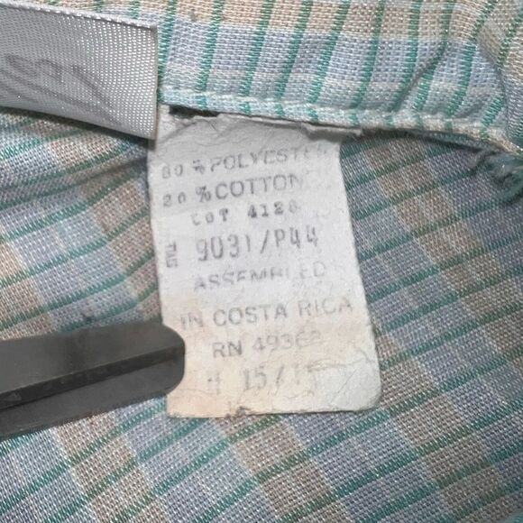 Vintage Avante West Plaid Western Shirt Sz 15/16 Pearl Snap Buttons Aqua Blue - Picture 4 of 11